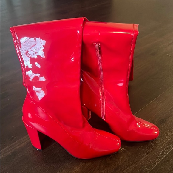Red Patent Leather Women's Boots - Picture 1 of 2